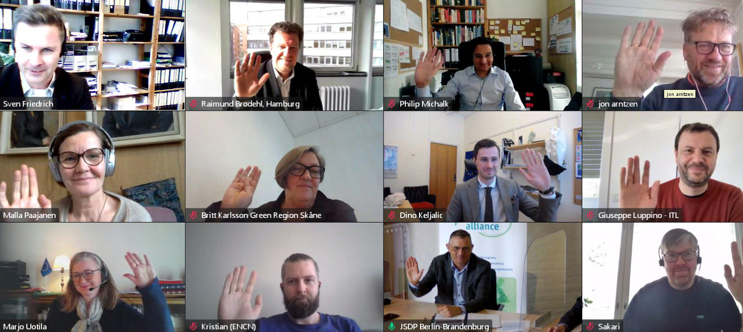 Screenshot with participants of the steering committee meeting of the Scandria Alliance on 23 February 2022